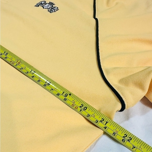 Footjoy Polo Shirt Men's Small. Buttery Yellow Embroidered Crest Golf Preppy - Picture 4 of 5